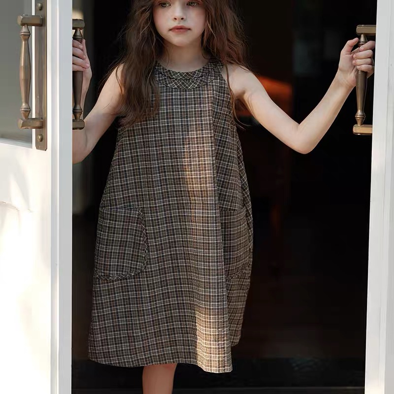 Girls' pure cotton abstract printed casual dress Playful and playful