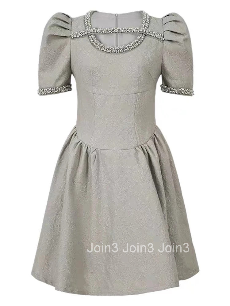 Summer French Elegant Luxury Gown Evening Dress Women Clothes Retro Puff Sleeve Slim A-Line Short Party Club Prom Vestido Fiesta