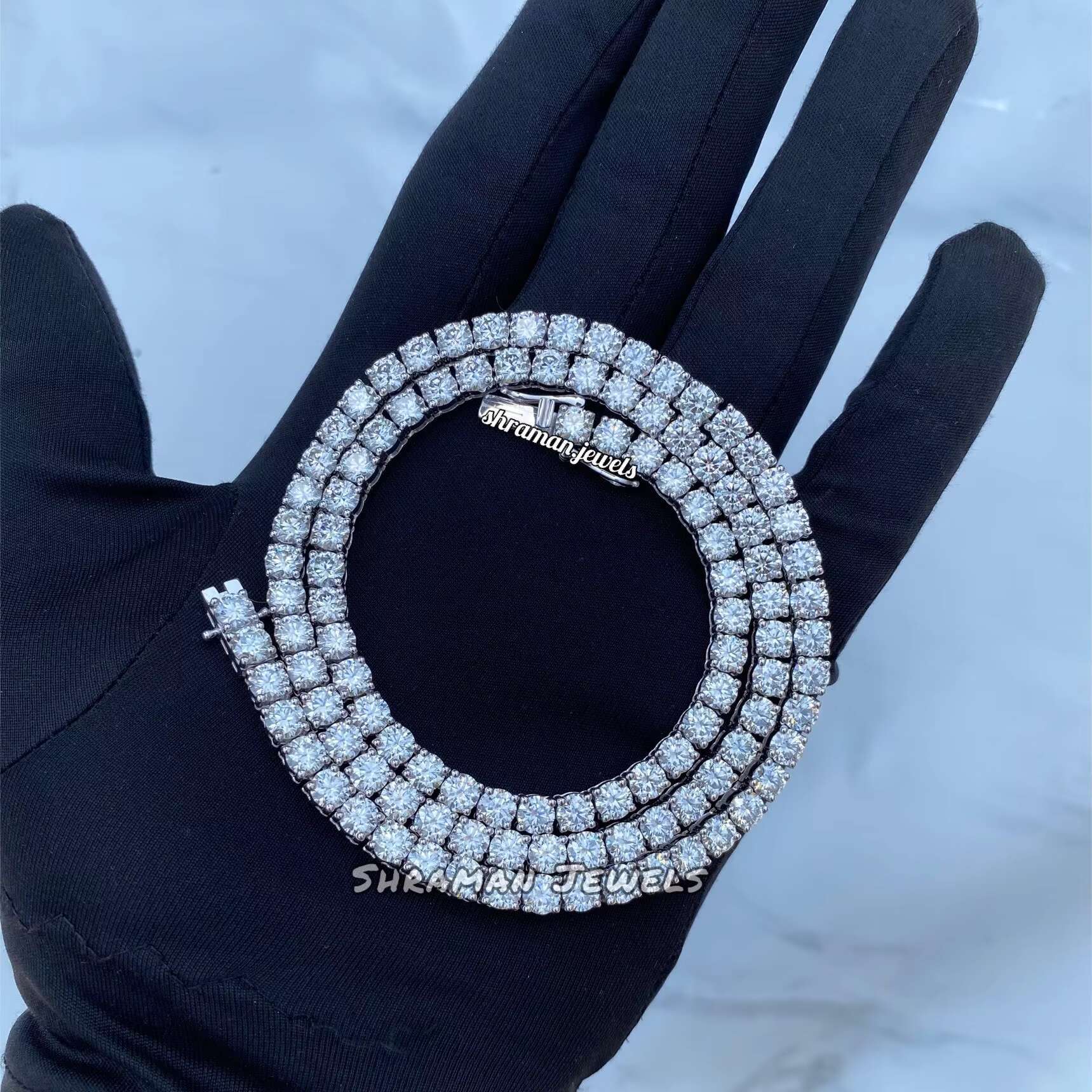 5MM Colorless Custom Tennis Chain 925 Sterling Silver Men and Women Passes Diamond Tester VVS Moissanite Necklace from India