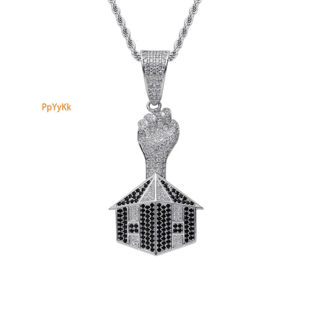 Luxury Moissanite Jewelry Hip Hop Street Necklace Men Fist House Pendant Iced Out Accessory Pass the diamond tester