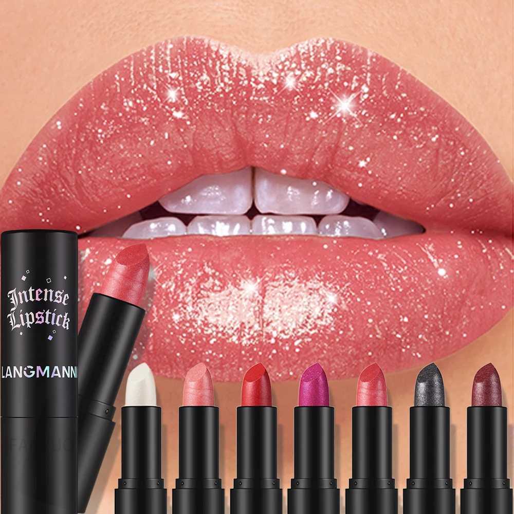 Shimmer Coral Metallic Lipstick Glitter Diamond Waterproof Lip Gloss High Pigment Shiny Sparkling Pearl Lip Stick Cosmetics XJ250623