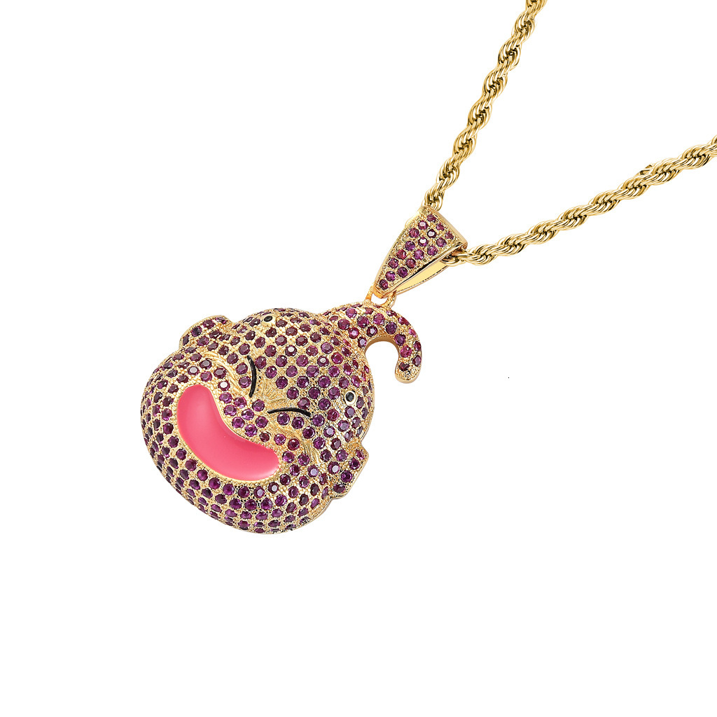 Luxury Moissanite Jewelry Fat Buu Main Character Head Pendant Trendy Brand Full Diamond Colorful Pendant Hip Hop Accessory Pass the diamond tester