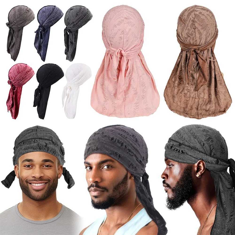 Casual Cycling Head Scarf Trendy Vintage Headband Hat Cotton Long Tail Pirate Cap Durag Hip Hop Bandana Unisex M250623