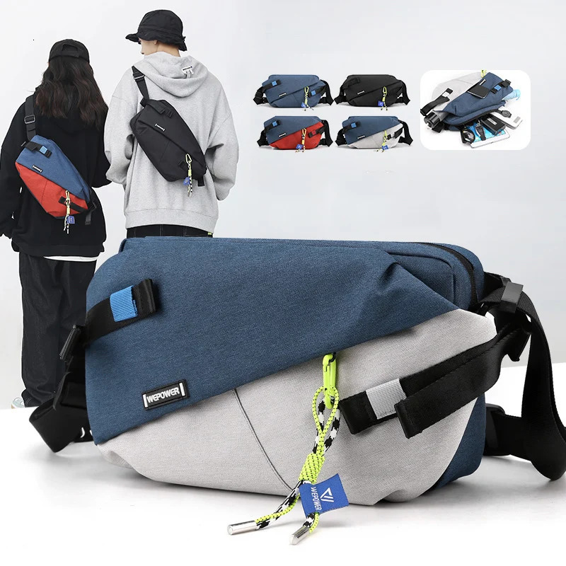 High Quality Nylon Panelled Waist Packs 2024 Unisex Chest Pack Casual Outdoor Travel Crossbody Bag Men Wasit Belt Bags 250612