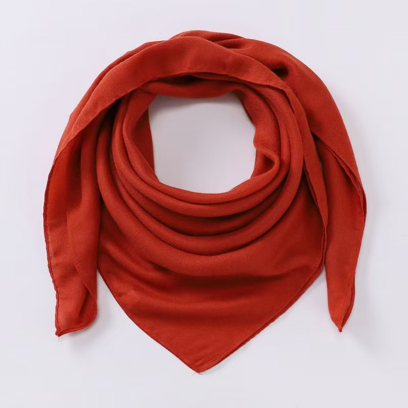 T1045 new solid color cotton and linen scarf headscarf retro square scarf shawl casual headscarf