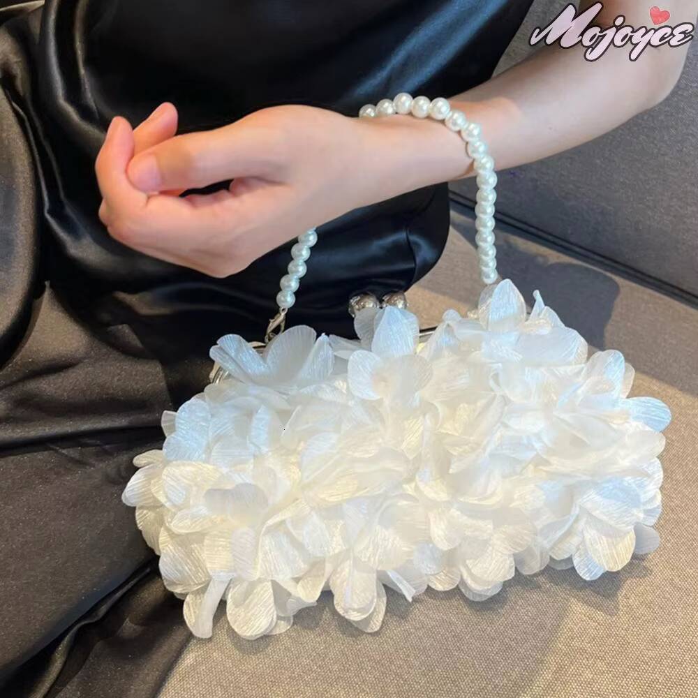 Artificial Flowers Elegant Banquet Bag Solid Color Stylish Handbag Floral Evening Clutch Purse Large Capacity Wedding Party Bags tues