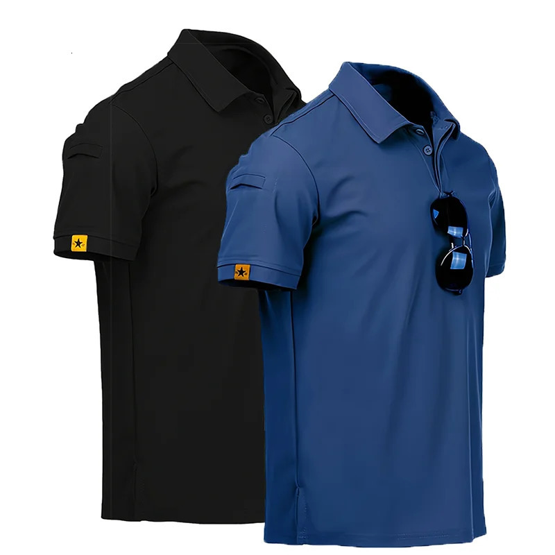 Mens Summer Polo Shirt Short Sleeve Moisture Wicking Golf Running Sports Short Sleeve Collared Shirt Tennis T-Shirt Top 250618