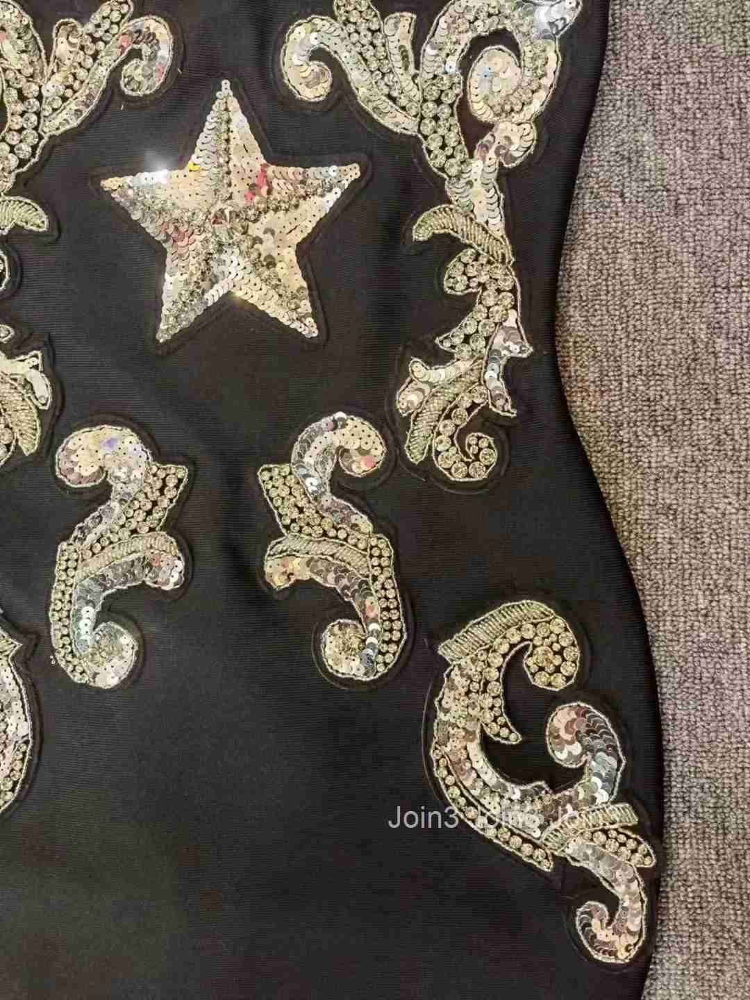 Summer New Bandage Dress For Women Fashion Star Shaped Sequins Hotsweet Sundress Birthday Party Vestidos Chic Sleeveless Skirt