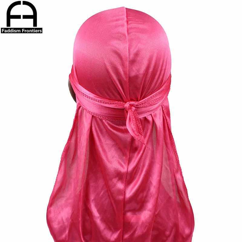 Unisex Women Men Silk Durag Turban Hat Wigs Biker Headwear Headband Hair Accessories Long Tail Straps Bandanas Silky Durags M250622
