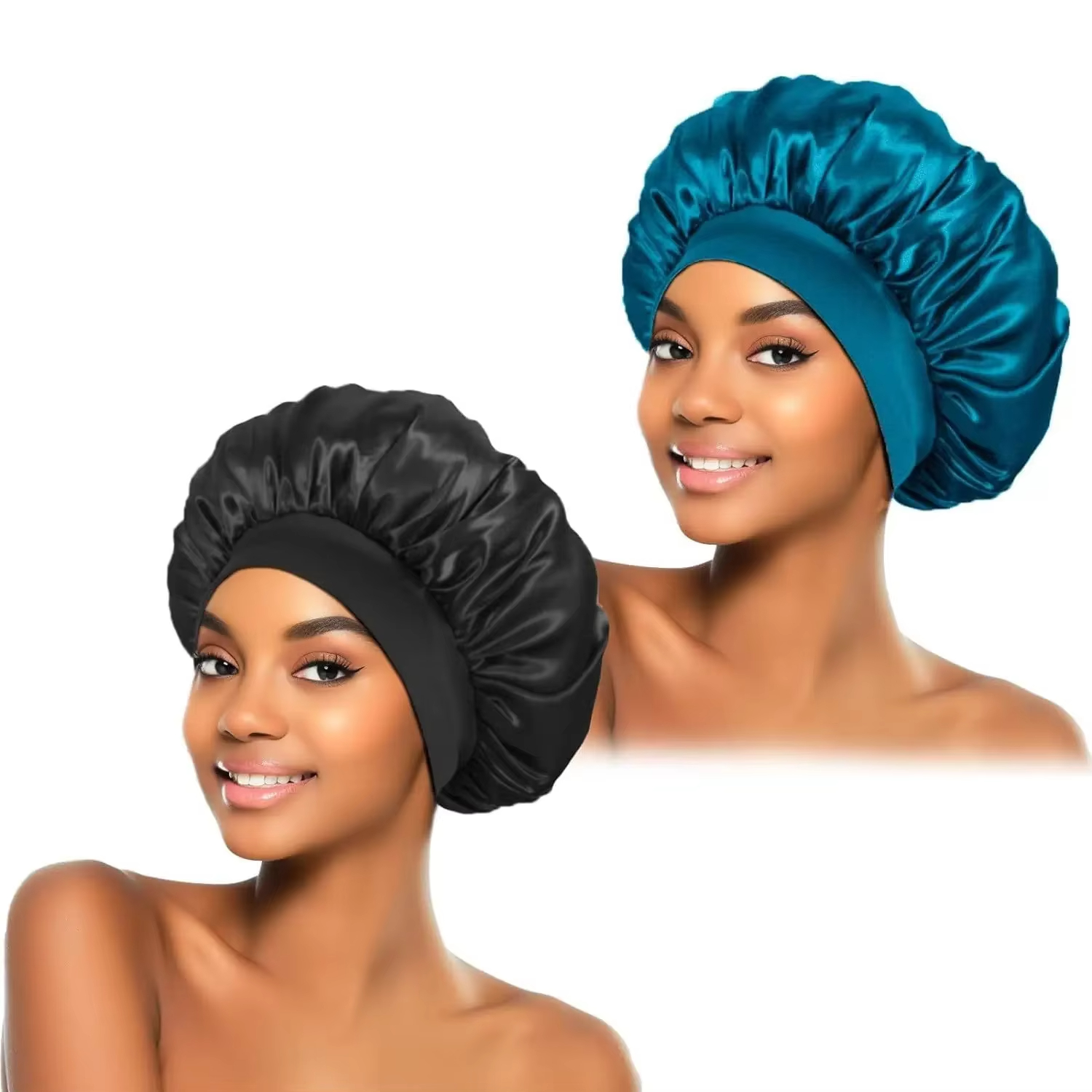 Sleep Cap Hat Solid Silk Bonnet for Sleeping Silk Satin Hair Bonnets Soft Elastic Band Silk Hair Wrap for Women Men Curly Hair Daily Use Elastic Band 