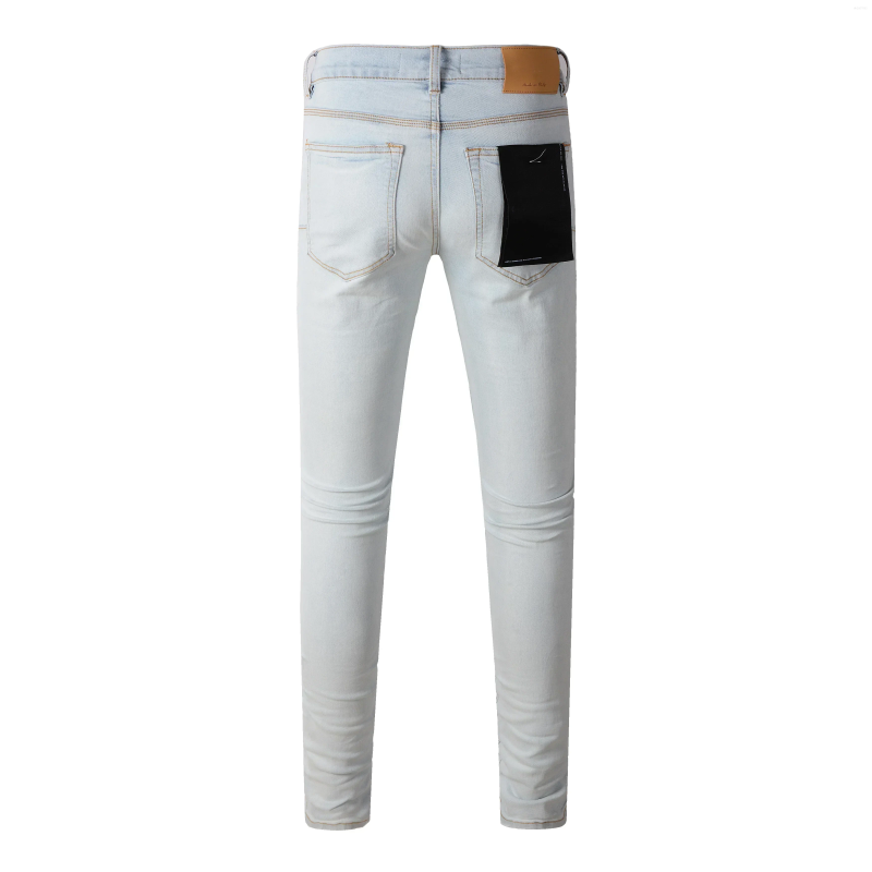 Men's Jeans Top Quality Fashion Men Streetwear White Patch Hole Repair Low Convex Tight Denim Trousers Brandpants