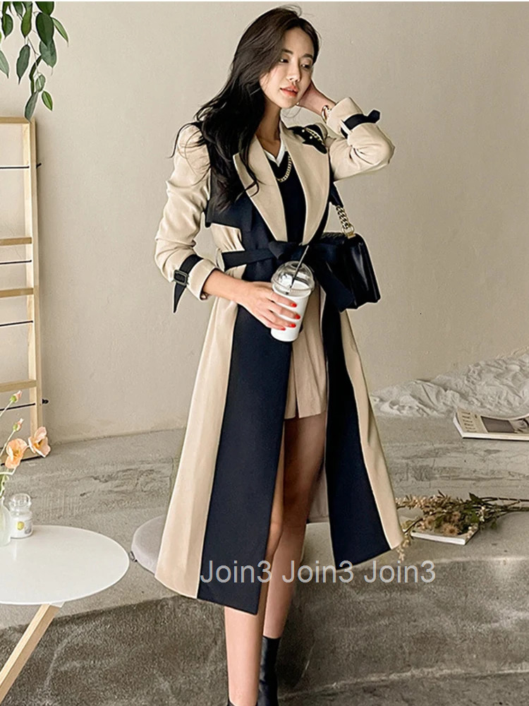 New Spring Autumn Elegant Women Jacket Coat Retro Formal Double-Breasted Belt Long Outerwear Trench Windbreaker Street Clothes