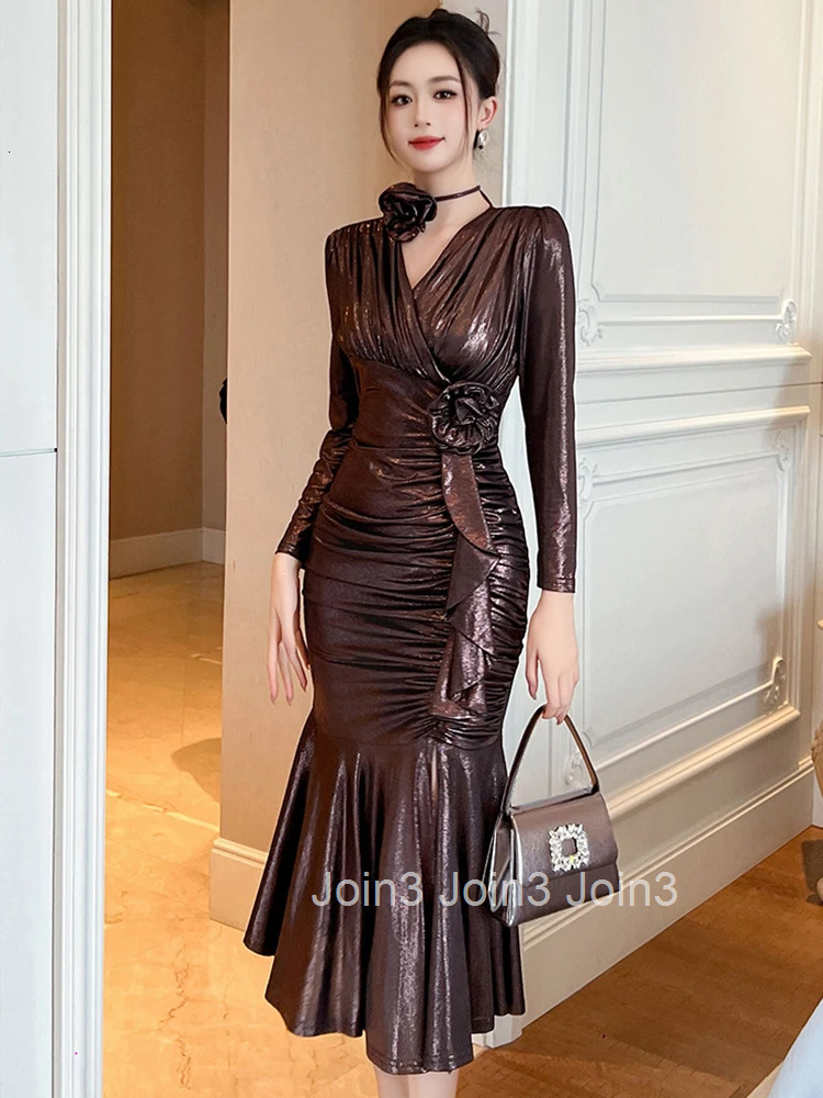 New Spring Ladies Chic Glitter Shiny Long Dresses Women Elegant Luxury Sweet Bodycon Party Birthday Dress Robe Vestidos Fiesta