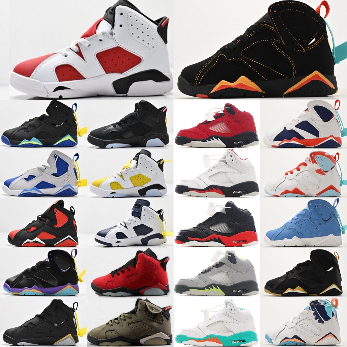 Kids Shoes Designer Basketball Toddlers Trainers Boys Girls Running Sneakers Children Youth Black Green White Fire Red Blue Yellow Grey Citrus Flint Golden eur 25-35