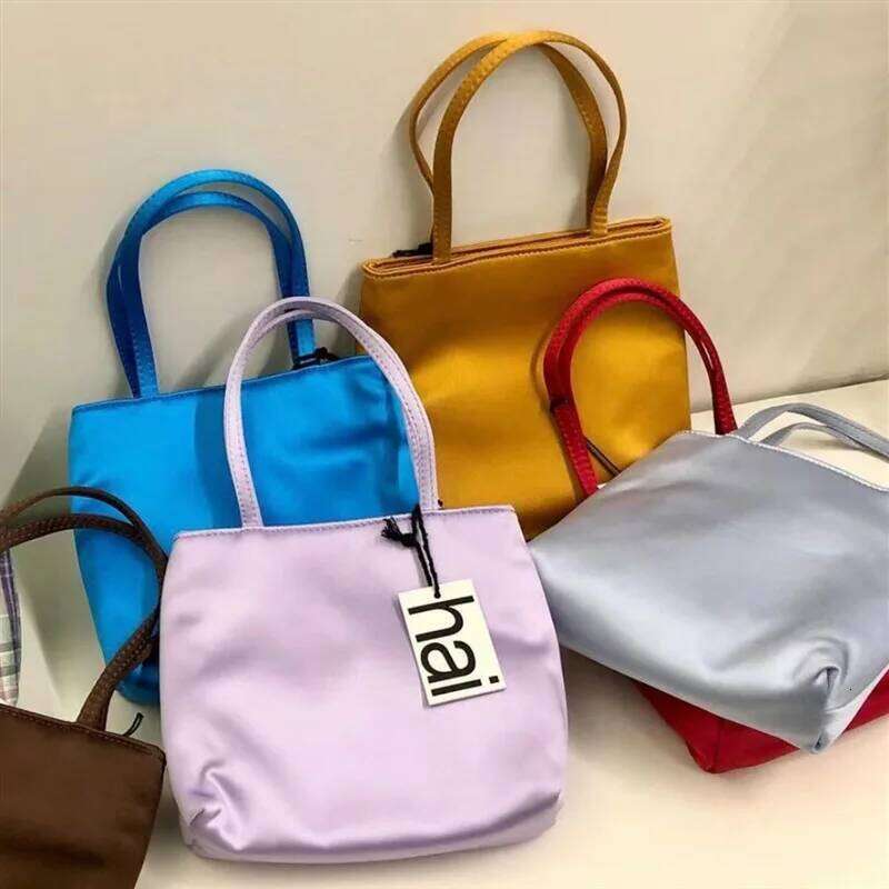 Ins Fashion Women's Colorful Silk Satin Veet Hai Square Handbag Tote Shoulder Bags Crossbody Bag Phone Lipstick Coin Purse