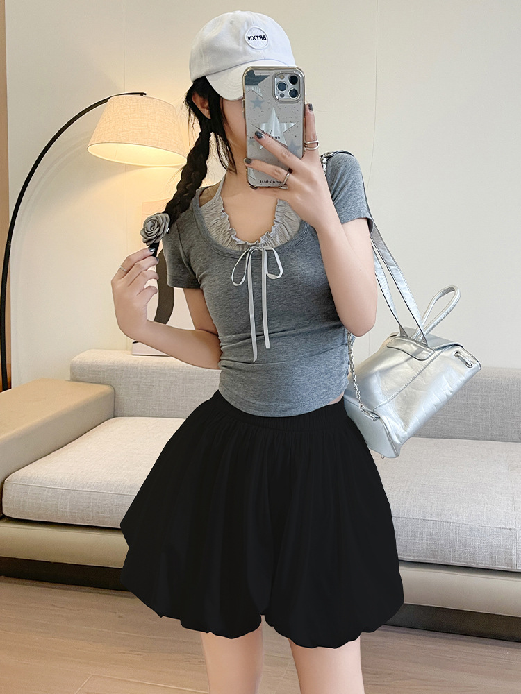 FD277 Flower Bud Shorts Three Pants Women's Summer Thin Style