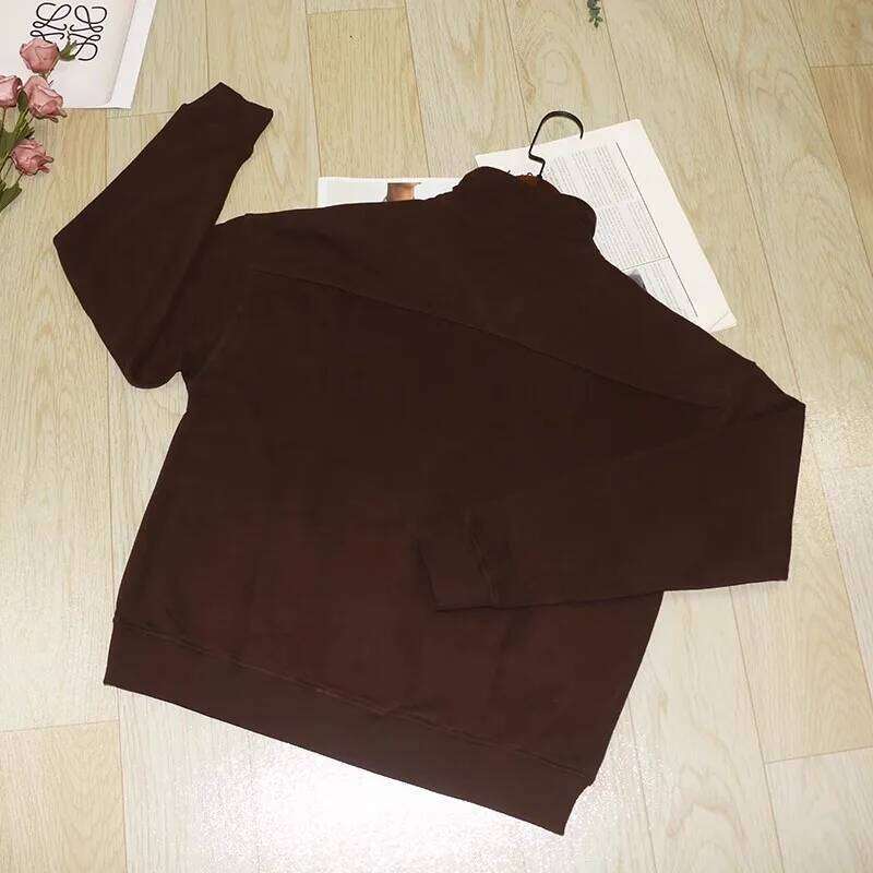 autumn winter Women's Pullover Hooded Sweatshirt with Letter Print and Zipper Closure