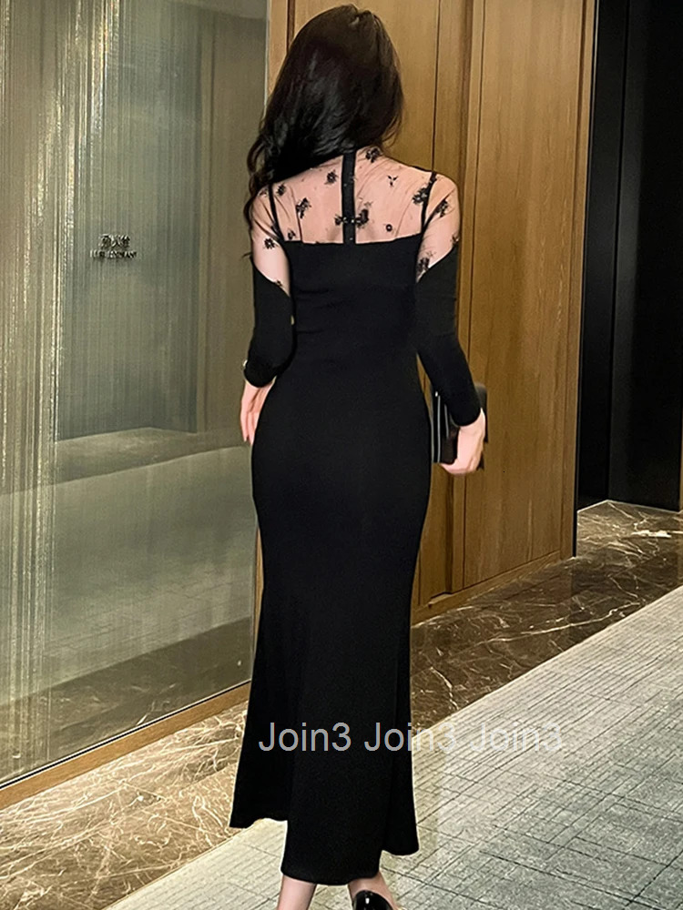 Ladies Christmas Sexy Evening Long Dresses Mujer Women Clothes Mesh Sheer Skinny Slim Maxi Party Prom Robe Femme Vestido Fashion