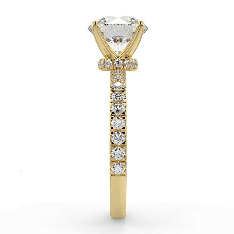 Moissanite 14K Gold Diamond Ring Big Gold Ring Jewelry Rings Engagement