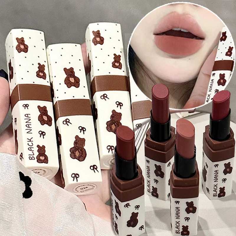 1pc Waterproof Matte Coffee Brown Lipstick Moisturizing Long Lasting Not Easy To Fade Low Saturation Rose Pink Brown Lip Gloss XJ250623
