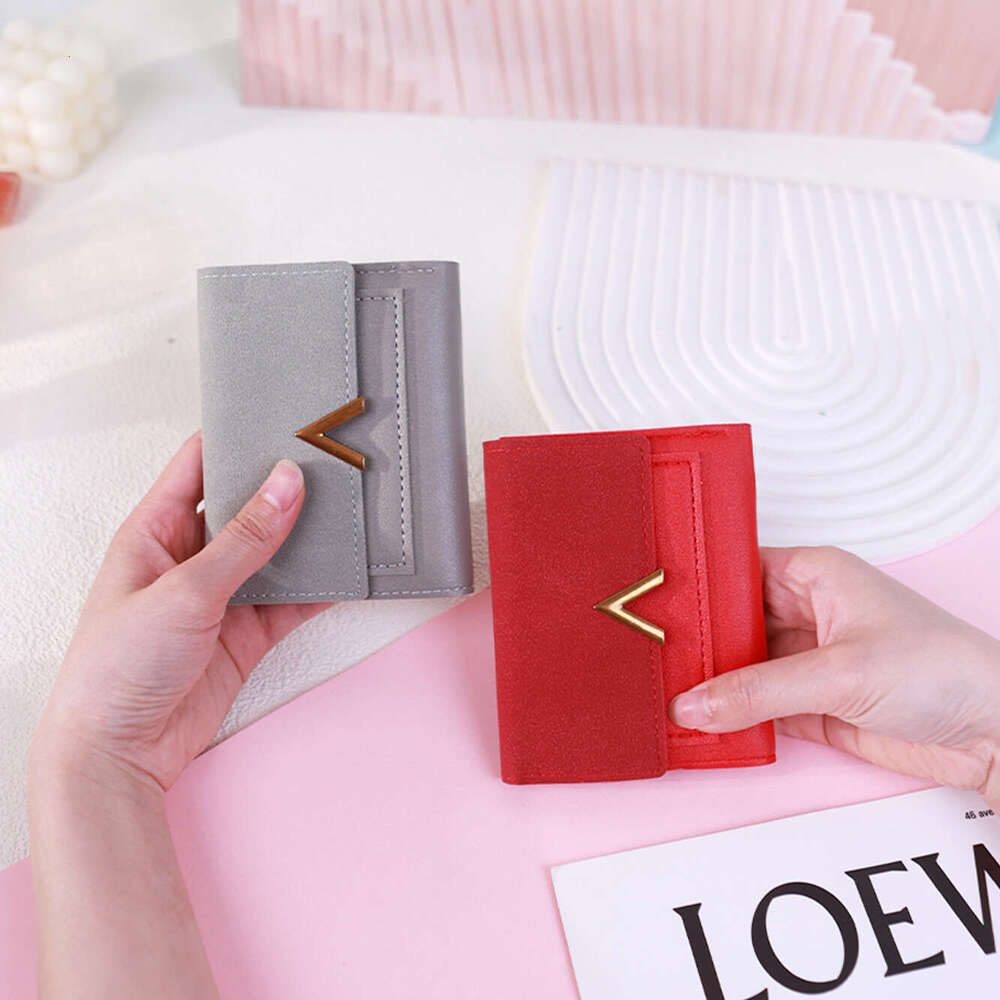 Hot Selling Korean Style New 70% off Women's Short Matte PU Leather Thin Card Holder Student Wallet