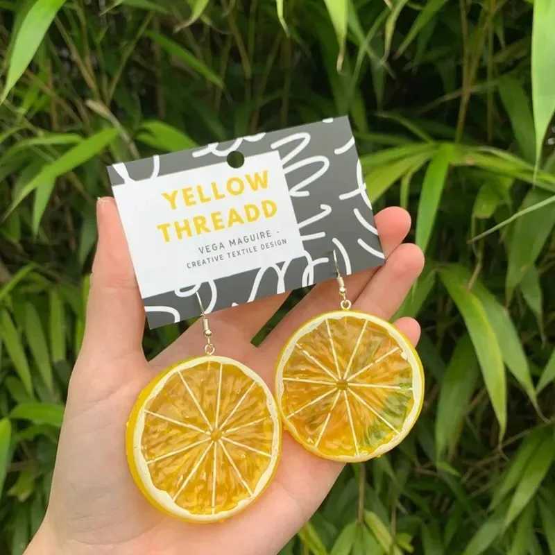 New Fashion Fruit Transparent Pearl Colored Lemon Earrings Y2k Womens Creative Jewelry XJ250623