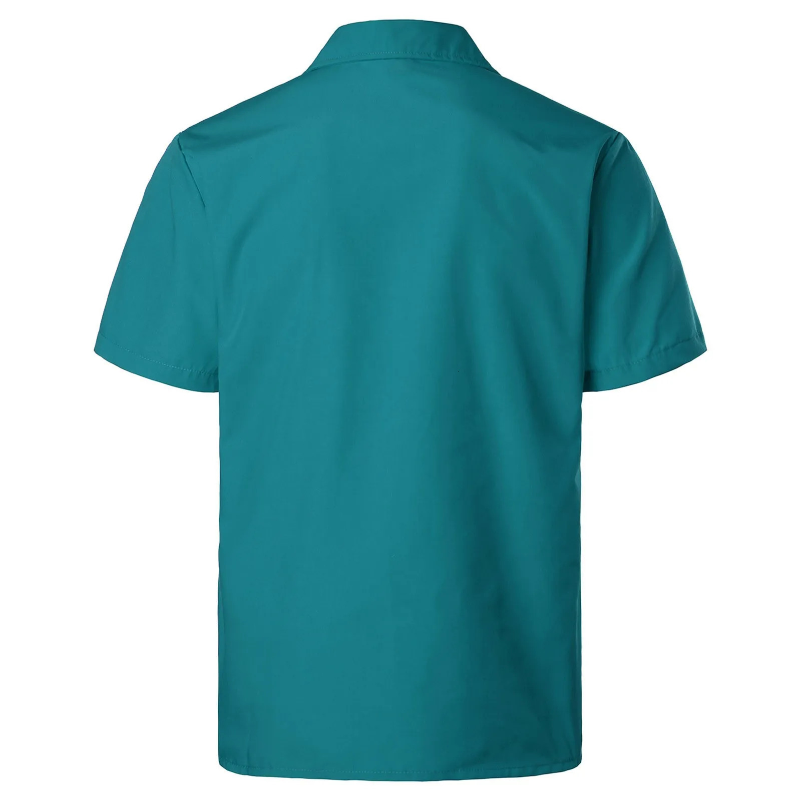 Pure-Color Mens Shirts Multiple Pockets Lapel Short Sleeves Cardigan Summer Thin Tops Male Blouse Single Breasted Shirt For Man 250618