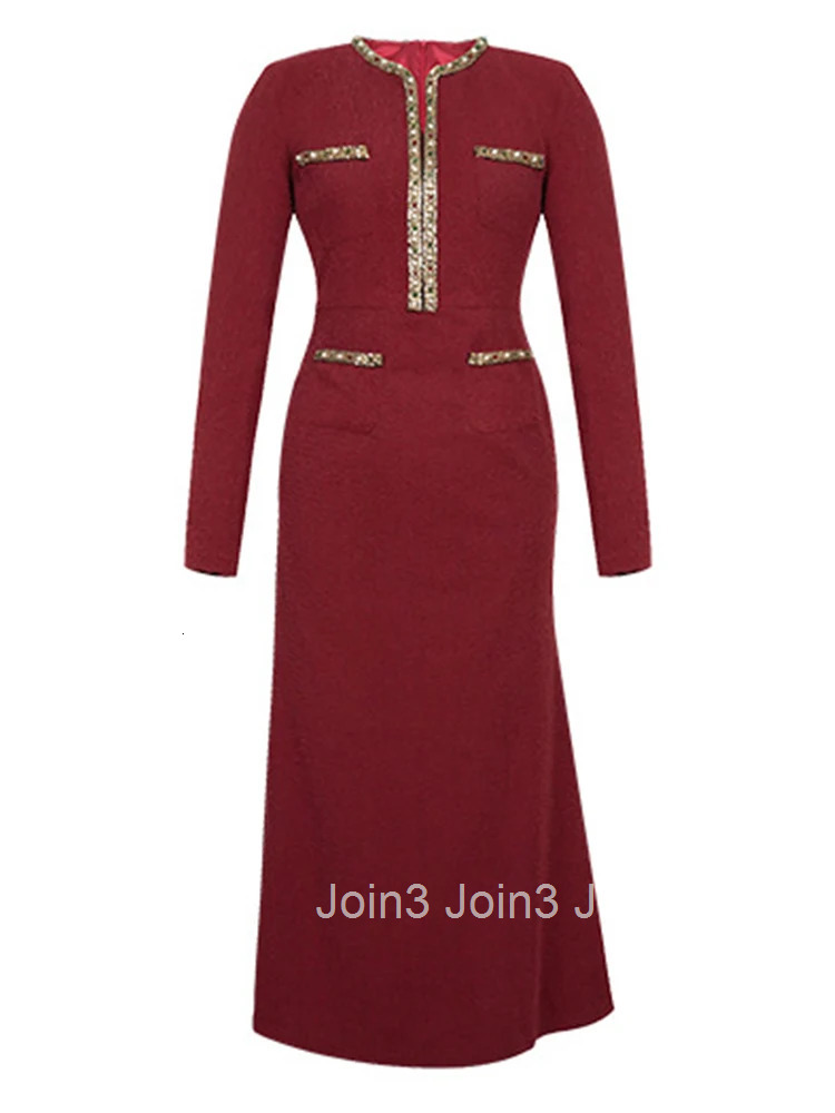 Women Clothes Retro Diamonds V-Neck Slim Midi Fishtail Dress Elegant Luxury Fashion Evening Party Prom Vestidos Robe Casual New