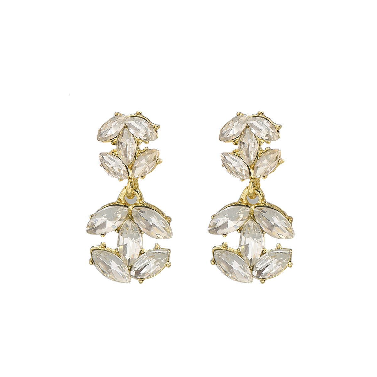 New Women's Personality Inlaid Crystal Design Light Stud Earrings for Women