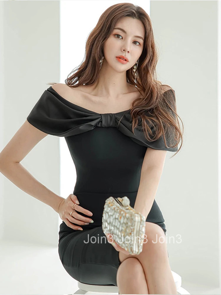 Fashion Summer Evening Dress Women Chic Formal Black Sexy Off-Shoulder Slim Midi Party Club Prom Mujer Vestidos Street Clothes