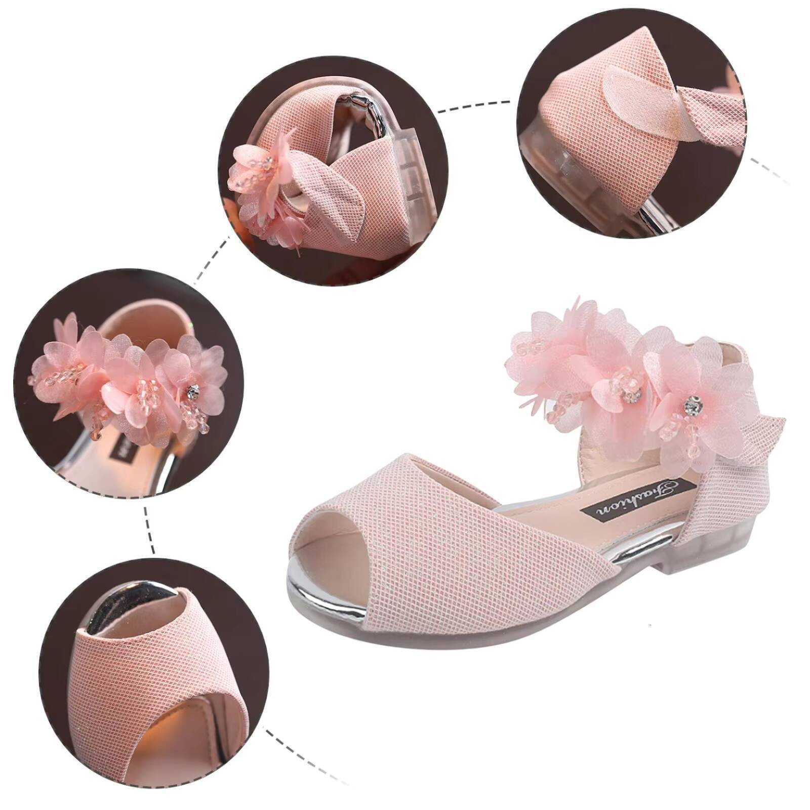 Rhinestone Children's Low Heel Girls Ddmyshoesvip Shoes Flower Wedding Party Dress Shoes For Kids Toddler Jelly Sandals Ddmydesign