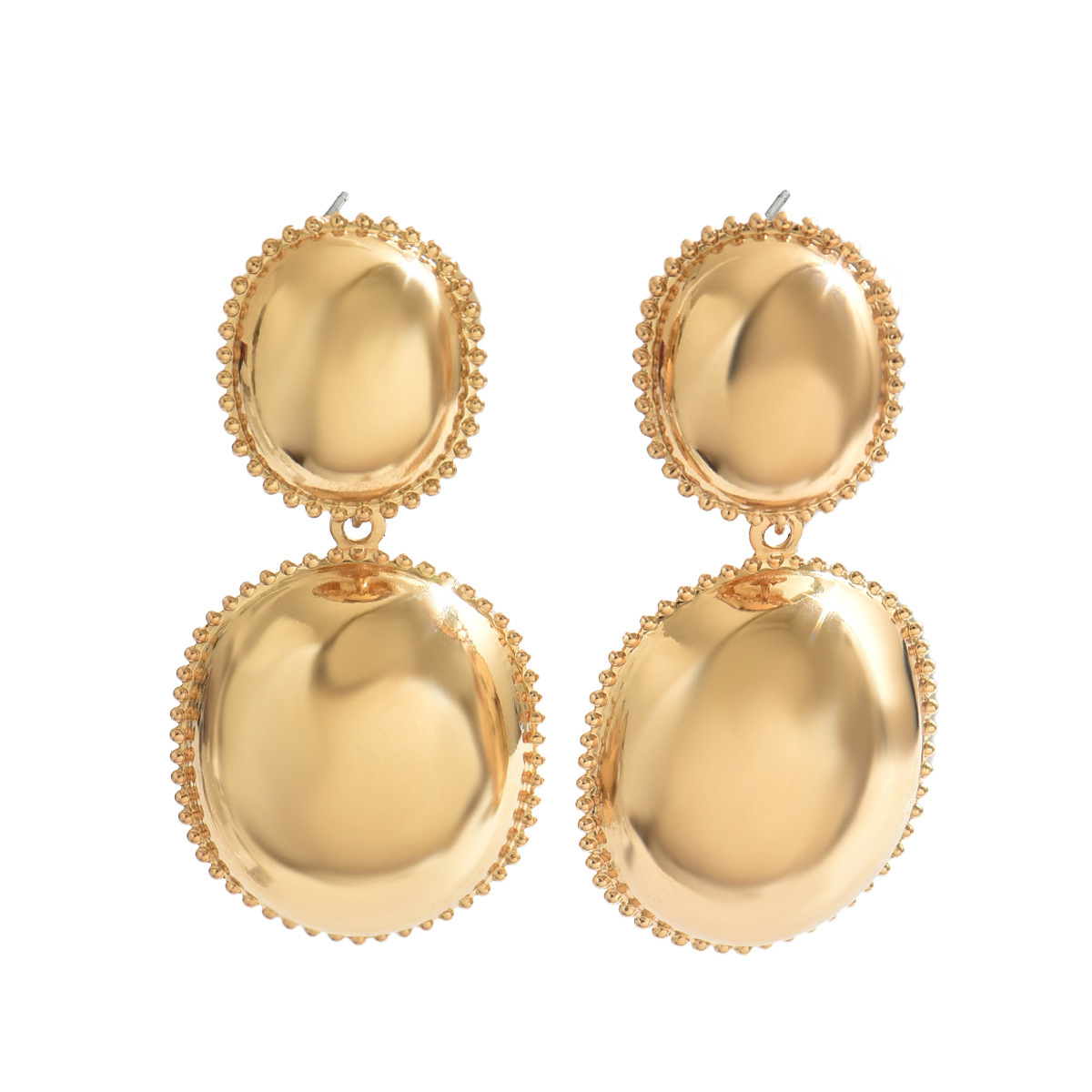Light Style Women's Personality Fashion Round Ball Design Electroplated Alloy Stud Earrings For Women