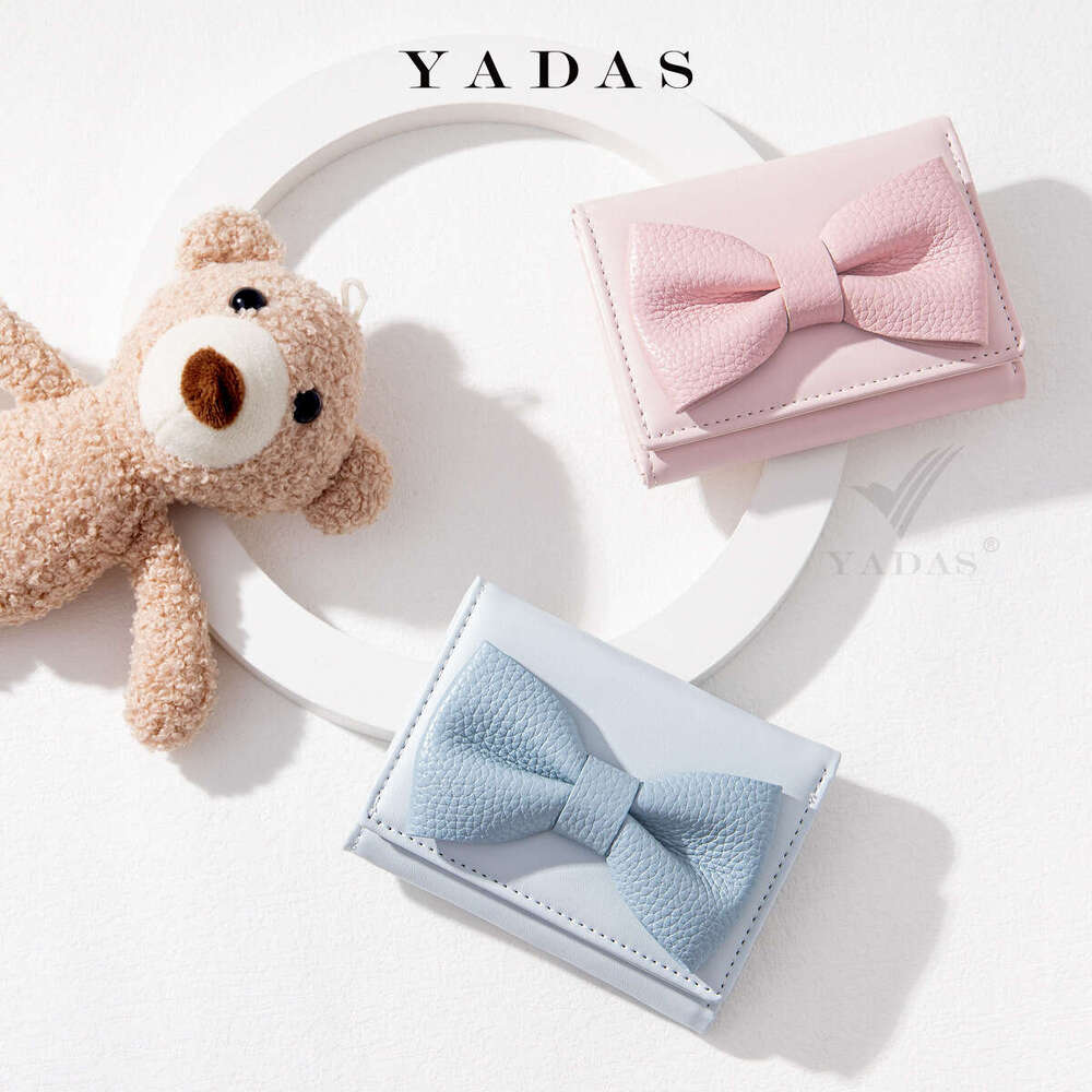 Big Bowknot YADAS Small Fragrance Women's Card Holder Fashion Heart PU Leather Short 70% off Coin Purse Wallet
