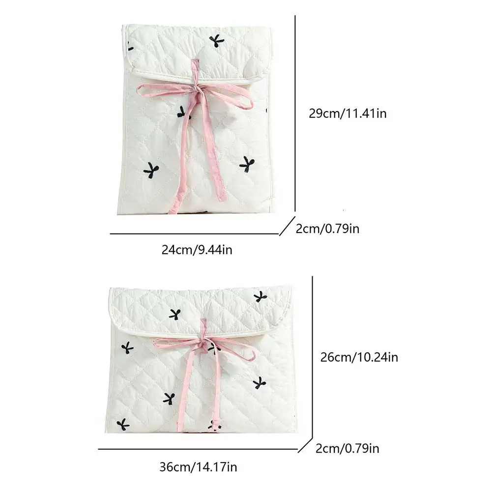 Bow Carrying Laptop Bag Women Girls Y2K Laptop Sleeve Case Bag Kawaii Pad Computer Protect Case Pouch for 11/13/15 Inch Notebook 250617