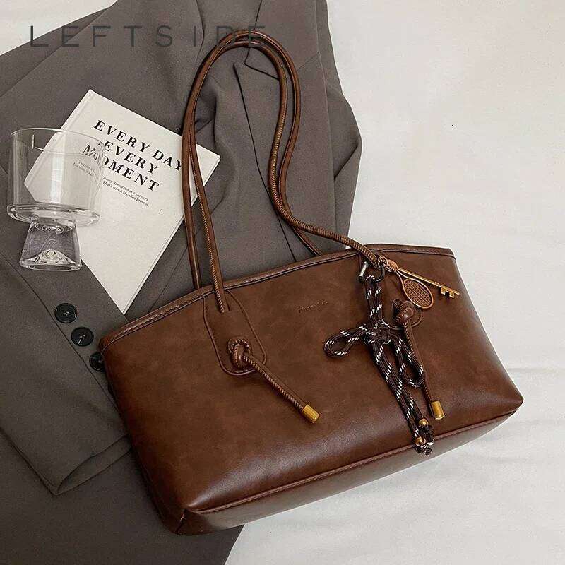 PU Leather Shoulder Bags For Women Winter Y2k Trend Female Crossbody Lady Handbags And Purses Retro Tote Bag