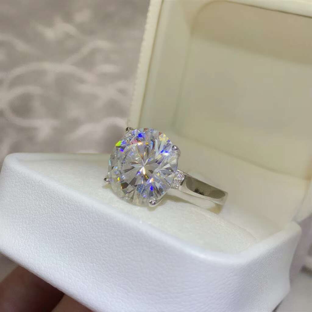 White Gold Plated 925 Sterling Silver Women Wedding Engagement Fine Jewelry Rings VVS Moissanite Diamond Ring