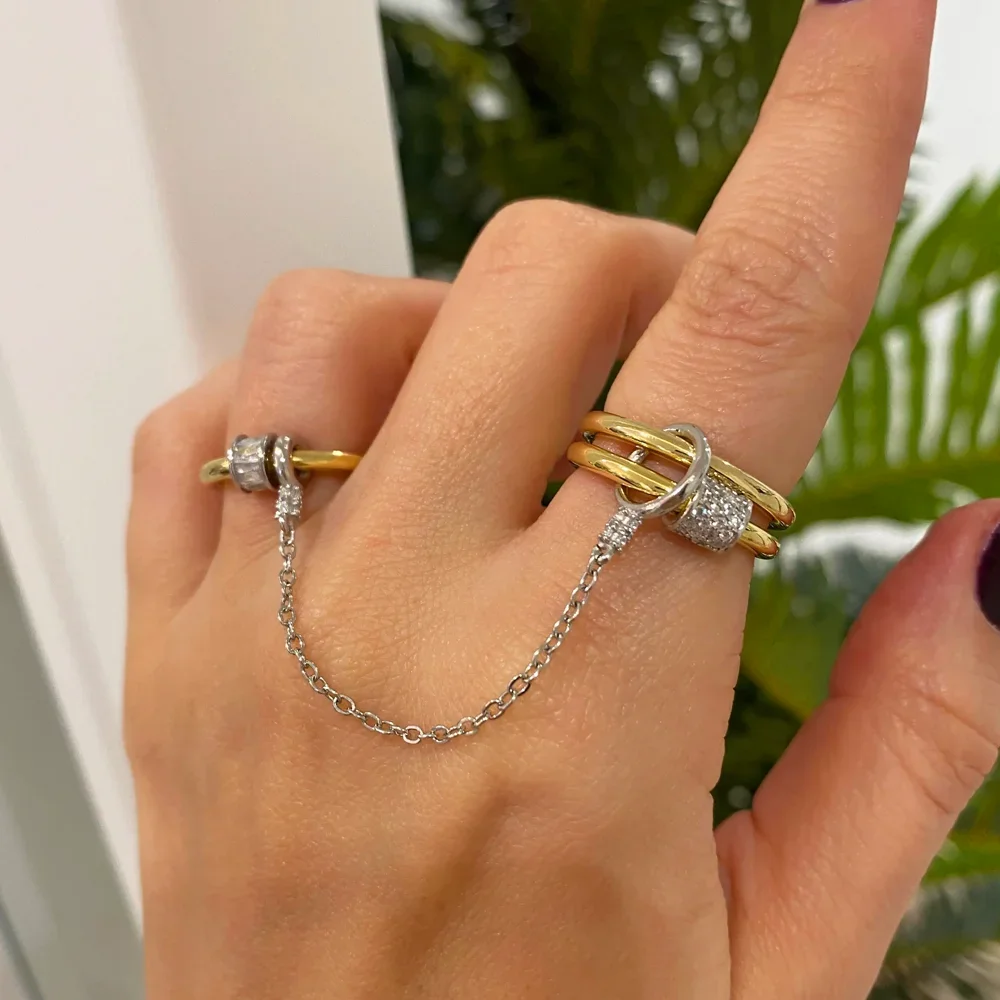 sdzstone 2025 New fashion High Polished Dome Ring Geometric Cz Cubic Zirconia 5A Finger Jewelry for Women