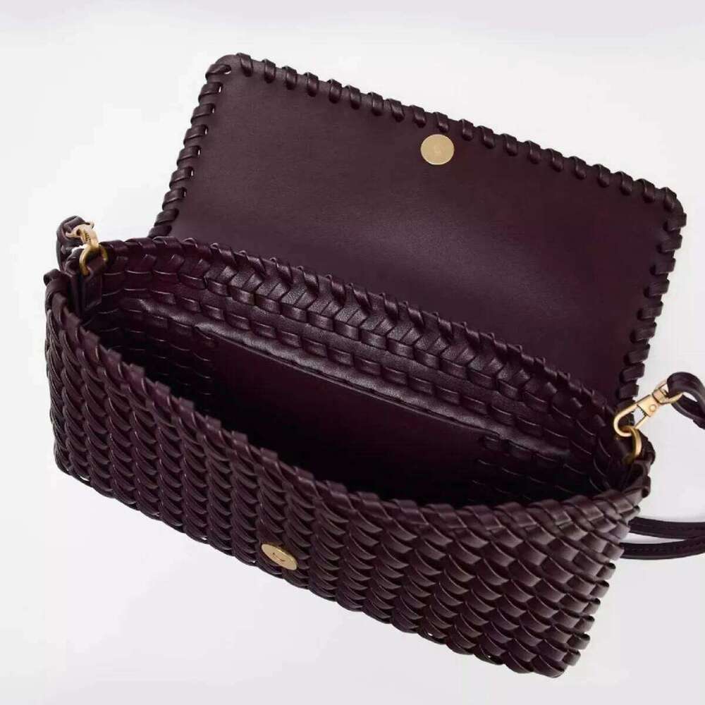 Woven Women's Fashion PU Leather Shoulder For Women Cover Flap Envelope Crossbody Bag Designer Bags Clutch Purse