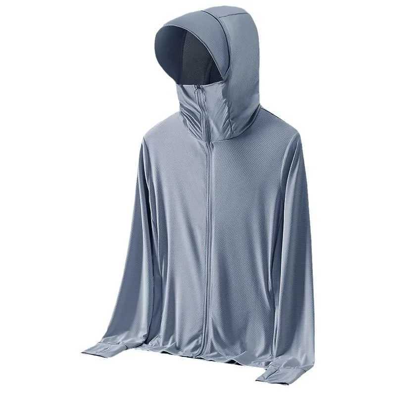 Mens Summer Ice Silk Sunscreen Clothes Ultrathin Outdoor Fishing Sun Protection Vest Wholesale Casual Thin Skin Coats W250623