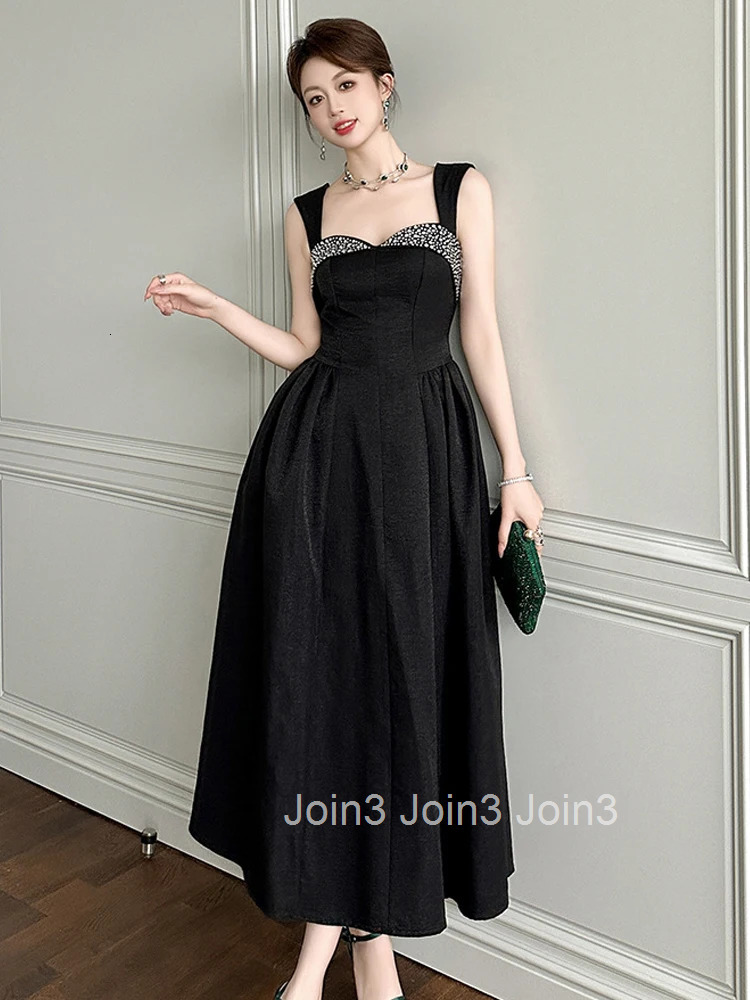 Summer Vintage Black Elegant Luxury Gown Evening Dress Women Clothes Sexy Chest Wrapped Slim Long A-Line Party Club Prom Vestido