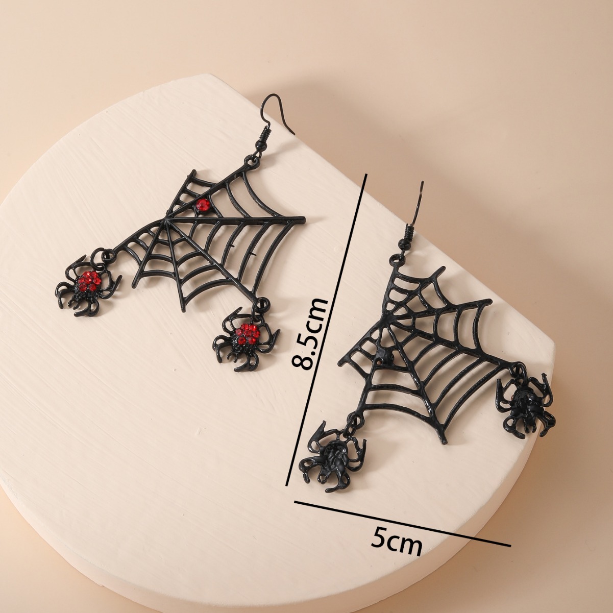 Exaggerated Halloween Series Nightclub Rhinestone Spider Web Earrings Punk Style Ear Studs for Women