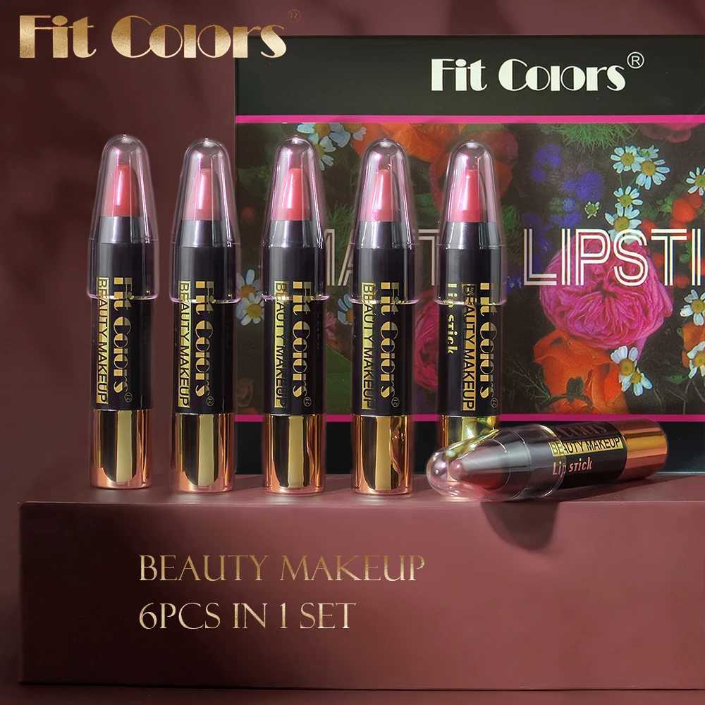 Fit Colors 6 colors velvet matte crayon lipstick set lasting color waterproof non-stick moisturizing lipstick set XJ250623