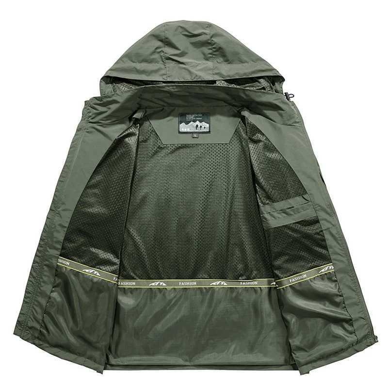 Spring Autumn Jackets Men Fashion Windbreaker Man Zipper Coat New Trend Outdoor Jacket for Men Waterproof Camping Hiking Outerwear W250623
