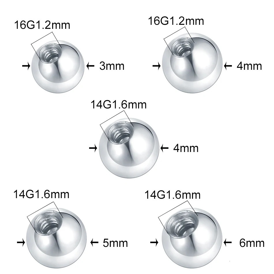 10pcslot Steel CZ Gem Replacement Spare Balls Labret Tongue Ring Ear Belly Eyebrow Piercing Attachment 16G 14G DIY Body Jewelry 250613