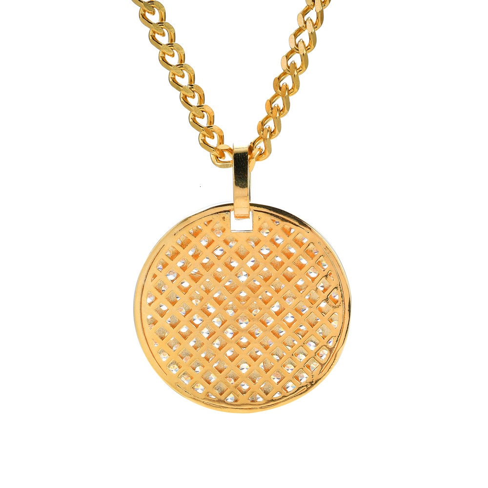 New Arrival Round Hollow Star Pendant Diamond Inlaid Dog Tag Hip Hop Moissanite Jewelry Pass the diamond tester