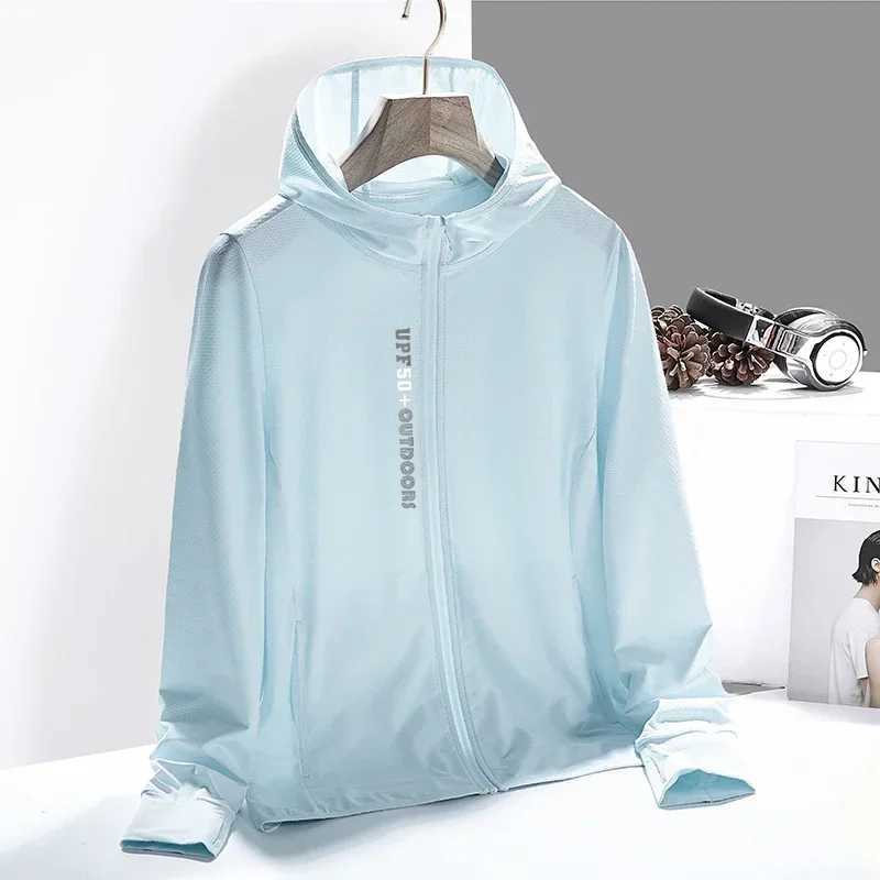 Outdoor Hiking Sun Protection Clothing Summer Men Cooling Jacket UV Lightweight Long Sleeve Hoodie Zip Up Shirt Women Fishing Coat W250623