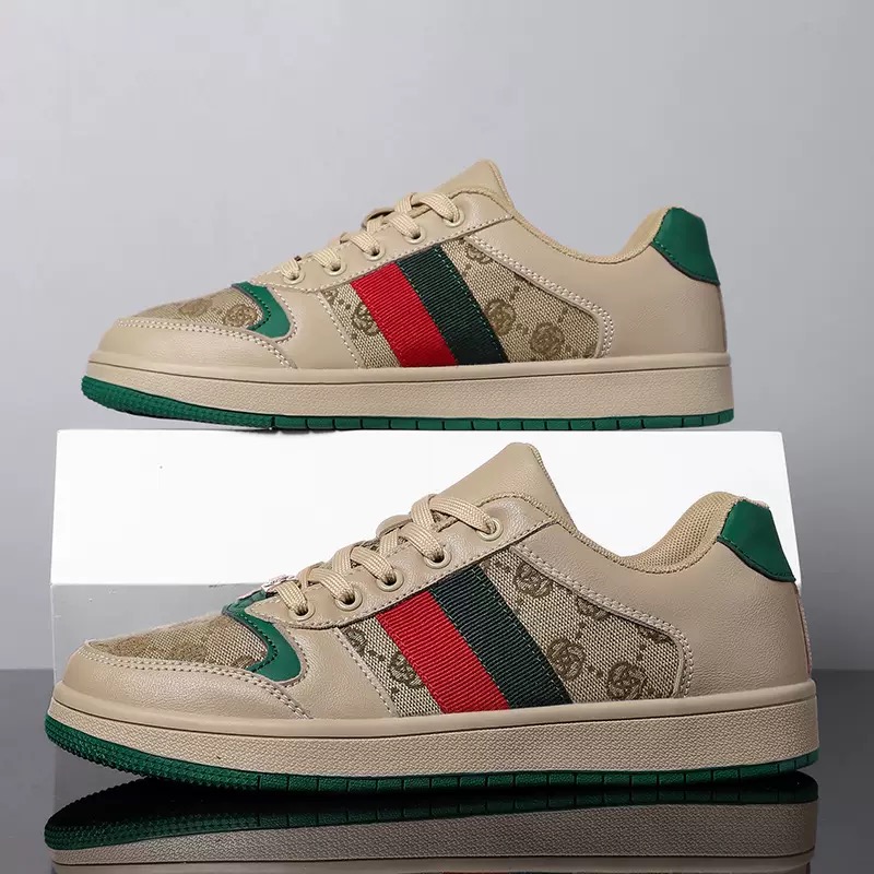 Designer Casual Shoes Couple Shoes Spring Summer 2024 Luxury Appearance Design Men's Tide Shoes Leather Sports Casual Breathable Board green Shoes 0026