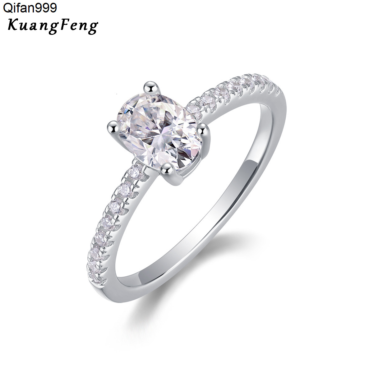 13110 Luxury Fine Jewelry 925 Sterling Silver Zircon Engagement Large Moissanite Diamond Rings for Girls