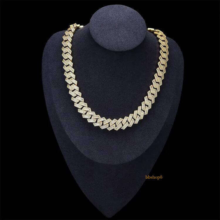 12mm Sier Hip Hop Vvs Dia Moissanite Baguette Cuban Link Chain