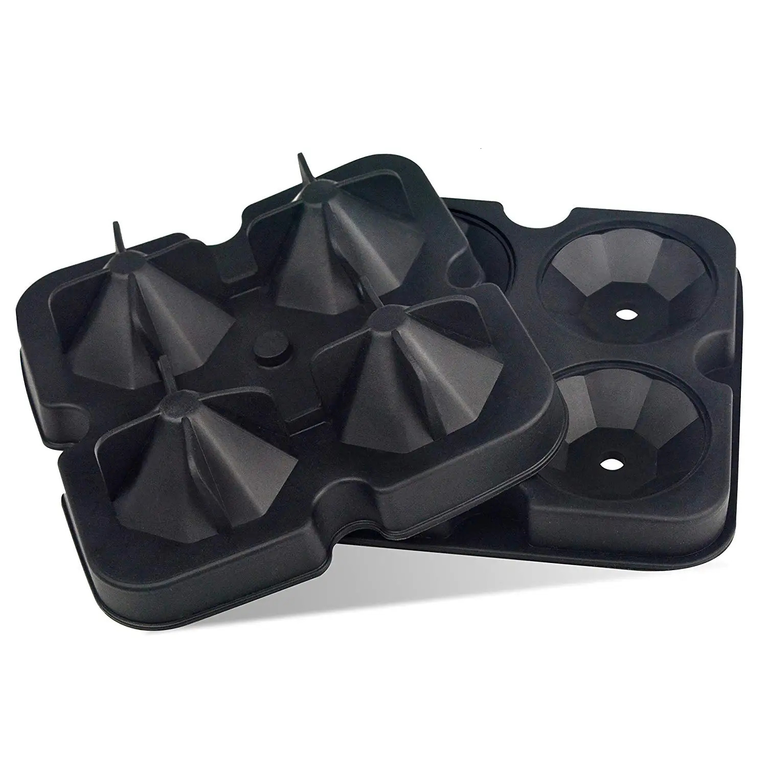 LMETJMA Reusable Diamond Ice Cube Mold Silicone Whiskey Ice Cube Tray for Chilling Cocktails Stackable Flexible Safe JT12 250623